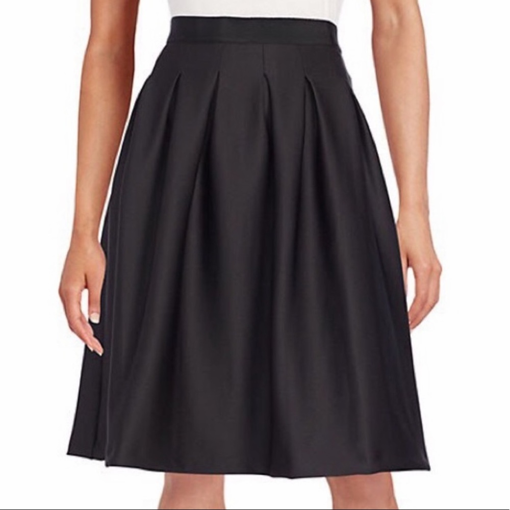 Karl Lagerfeld Scuba A-Line Pleated Texture Skirt